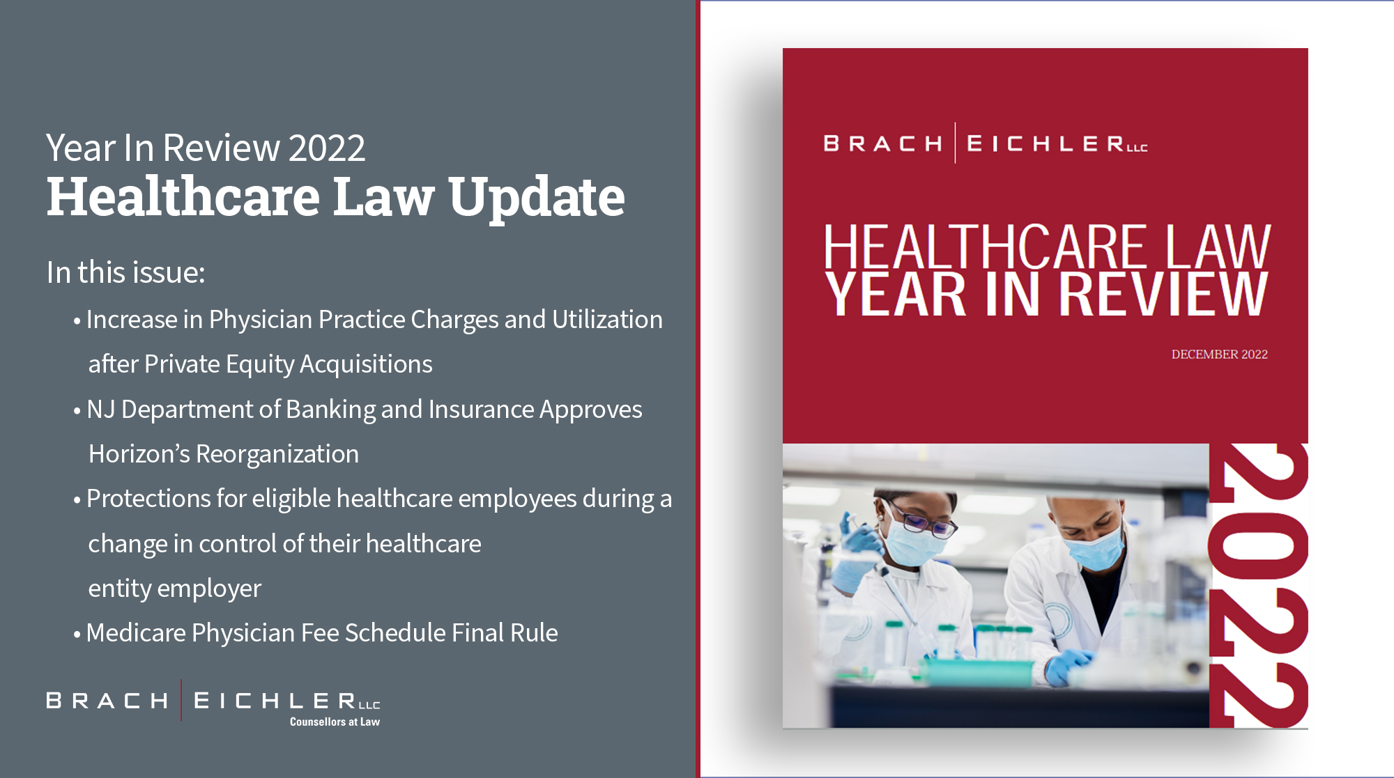 Healthcare Law Update - December 2022 - Year In Review - Brach Eichler