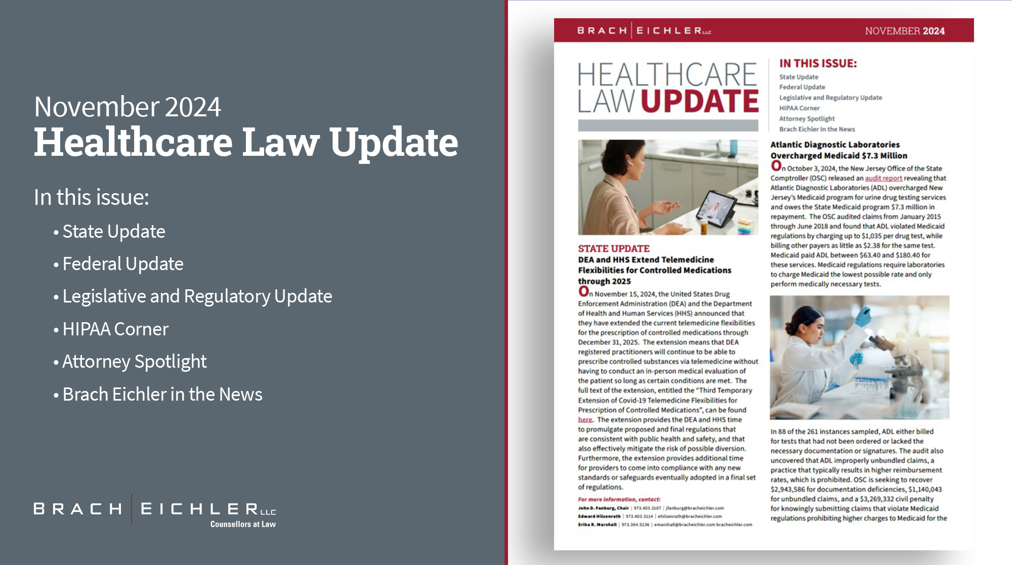 Healthcare Law Update - November 2024 - Brach Eichler