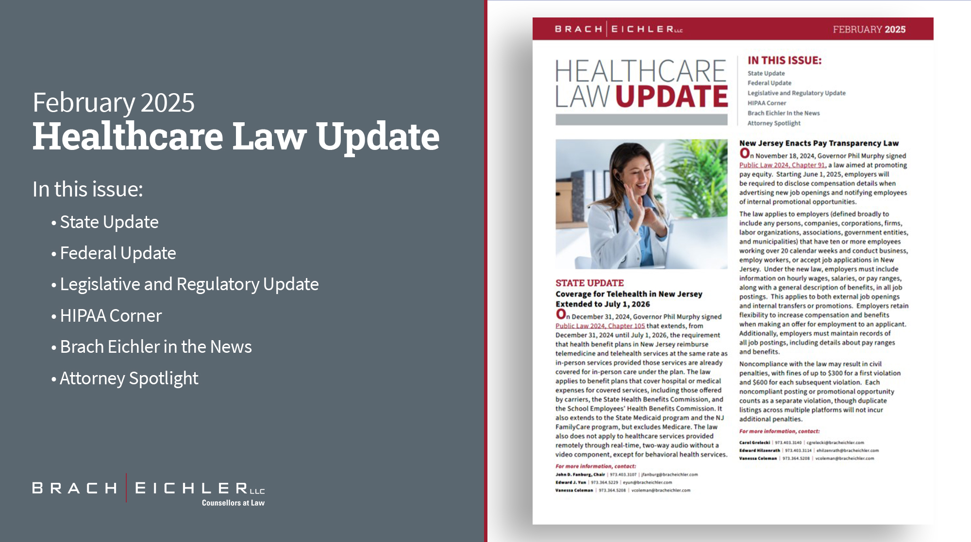 Healthcare Law Update - February 2025 - Brach Eichler